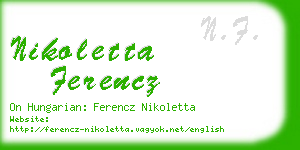 nikoletta ferencz business card